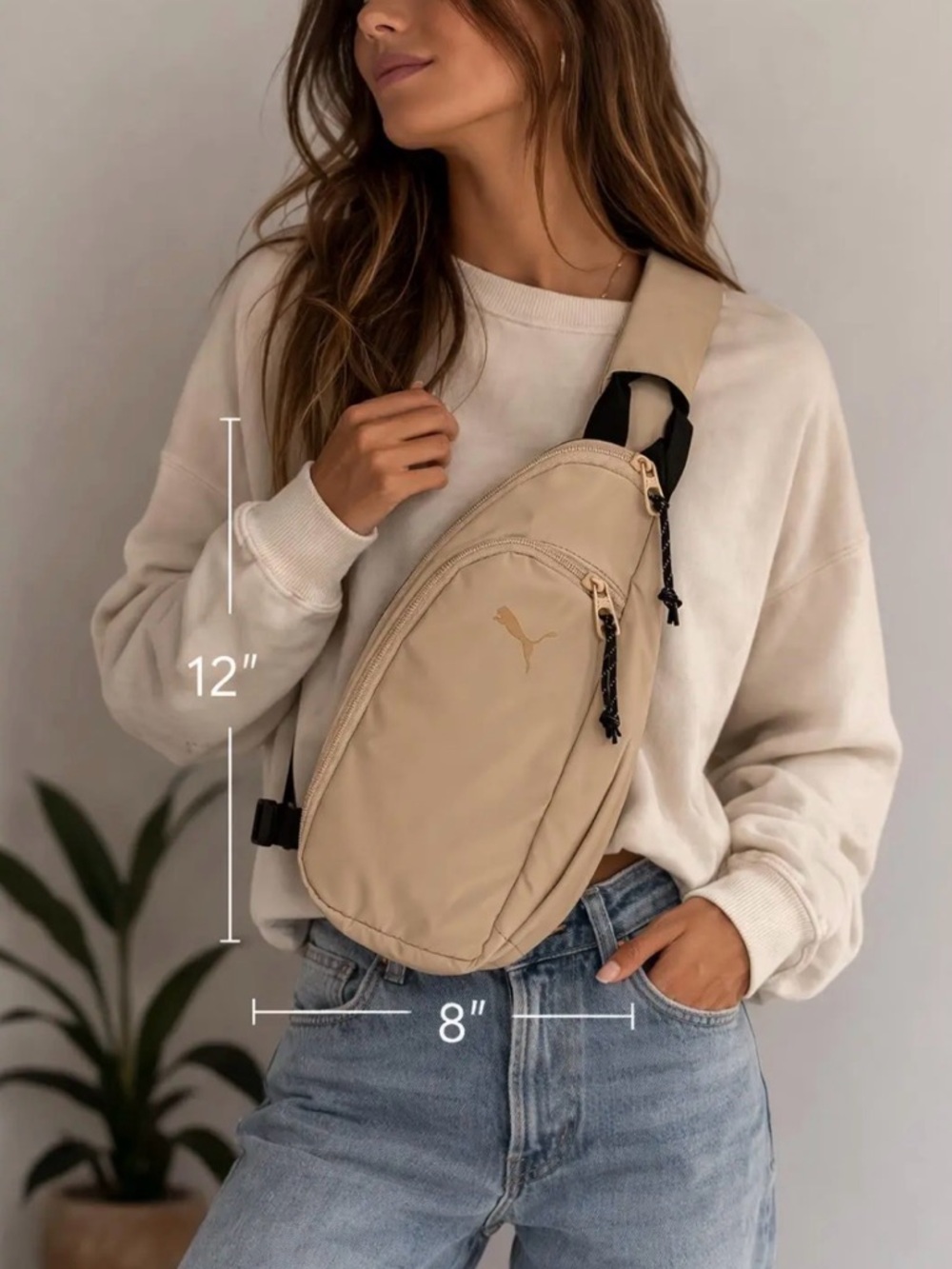 Puma Beige/Tan Sling Crossbody Bag